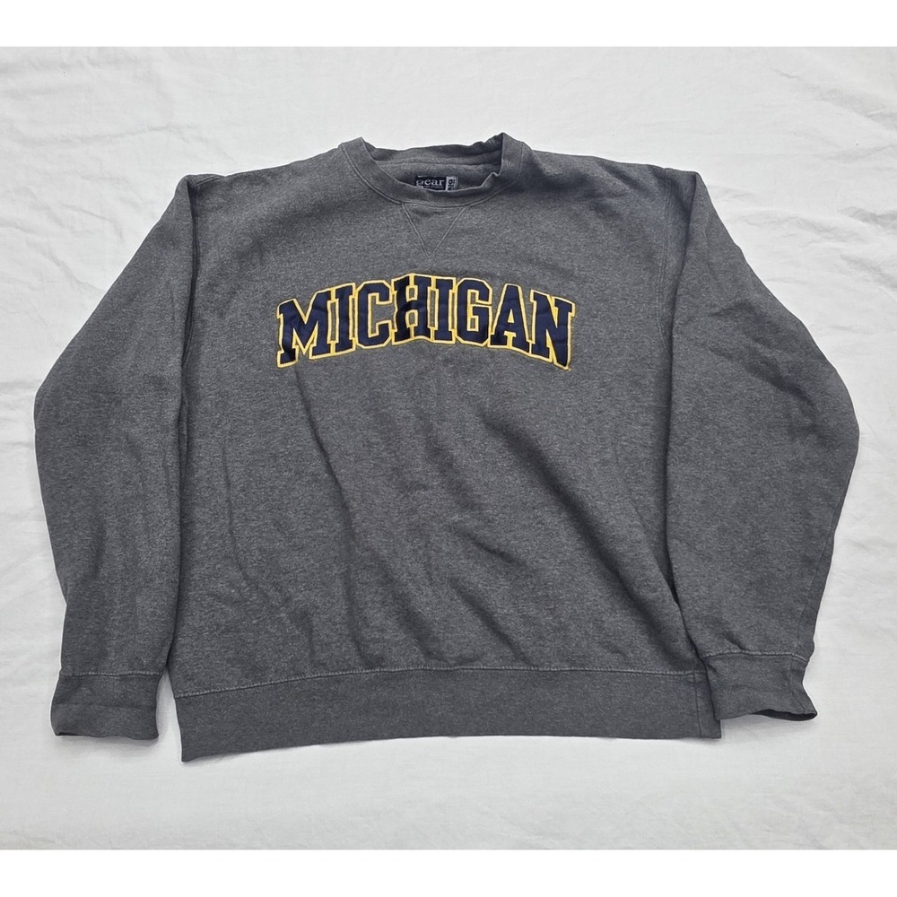 Vintage Michigan Wolverines Gray Crewneck Pullover Sweatshirt Size Medium